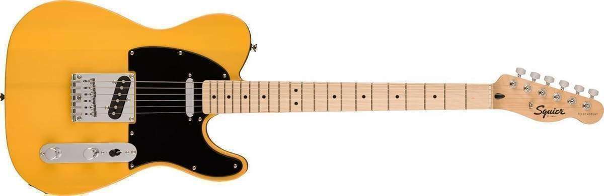 Squier Sonic Telecaster Electric Guitar, Butterscotch Blonde, Maple Fingerboard