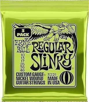 Ernie Ball Regular Slinky Nickel Wound Electric Guitar Strings, 10-46 Gauge (P02221)