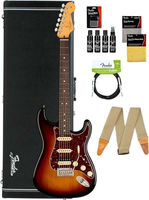 Fender American Professional II Stratocaster HSS - 3-Color Sunburst Bundle