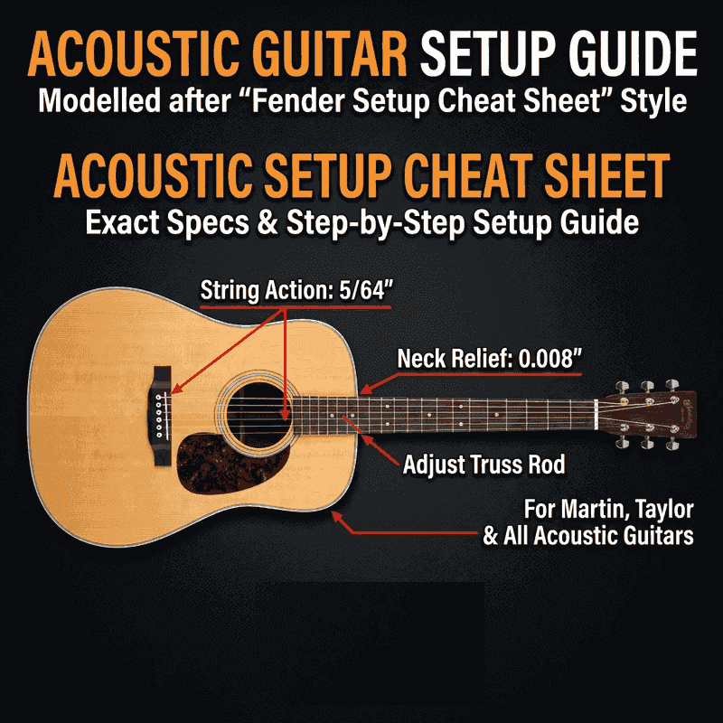 Acoustic Guitar Setup Cheat Sheet: Exact Specs That Work