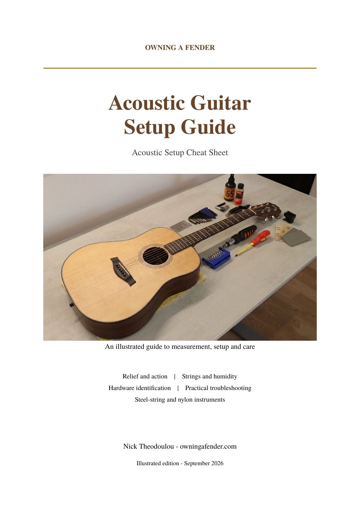 Acoustic Guitar Setup Cheat Sheet