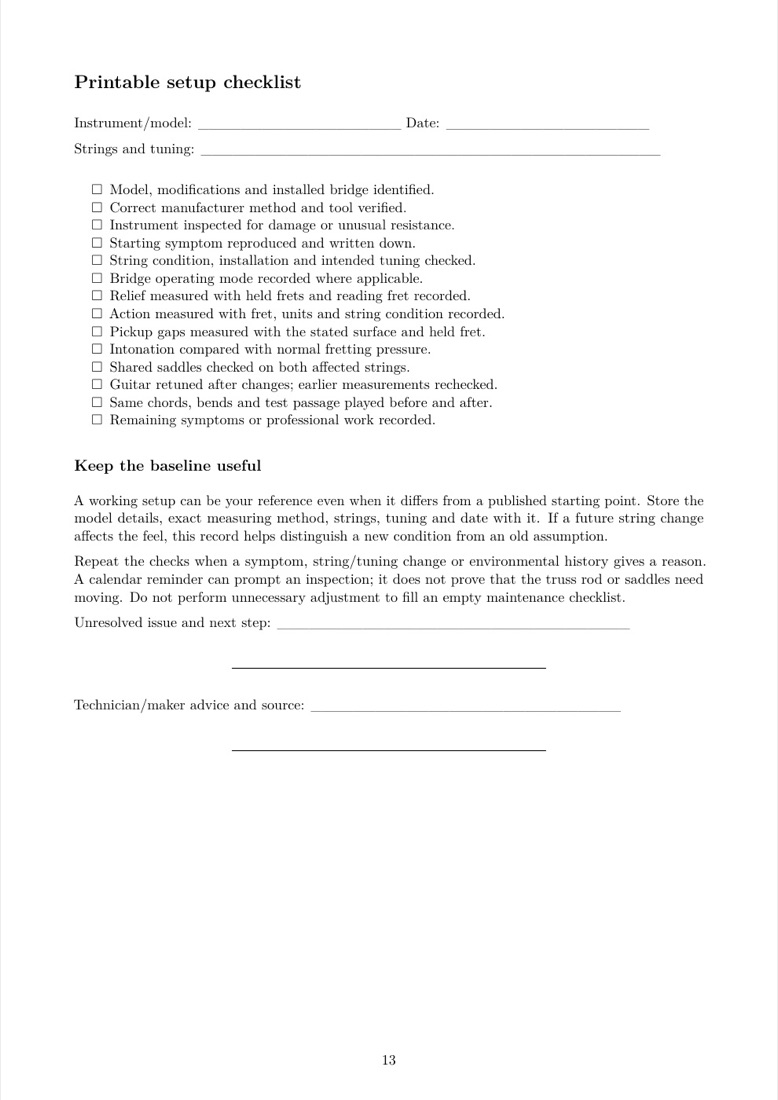 Squier guide: printable setup checklist