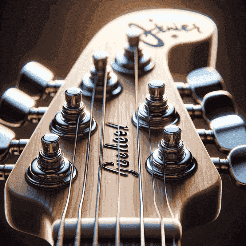 Close-up of Fender Guitar Tuners